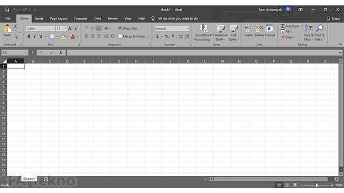 Tampilan microsoft excel 2019