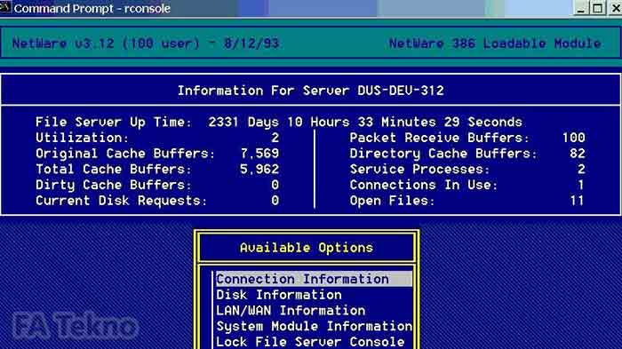 Novell Netware OS Server
